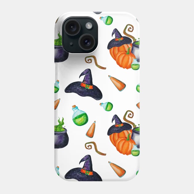 Halloween 2020 face mask watercolor Phone Case by CreativeJourney