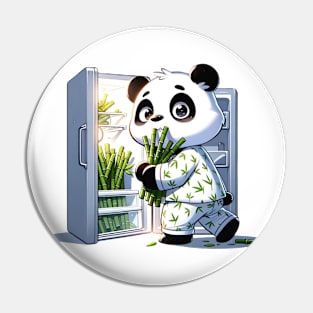 Midnight Snack Panda - Adorable Bamboo-Themed Pajama Party Pin