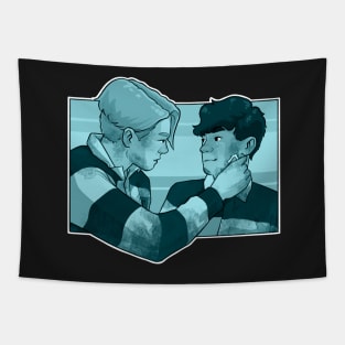 Nick and Charlie - heartstopper drawing - rugby Tapestry