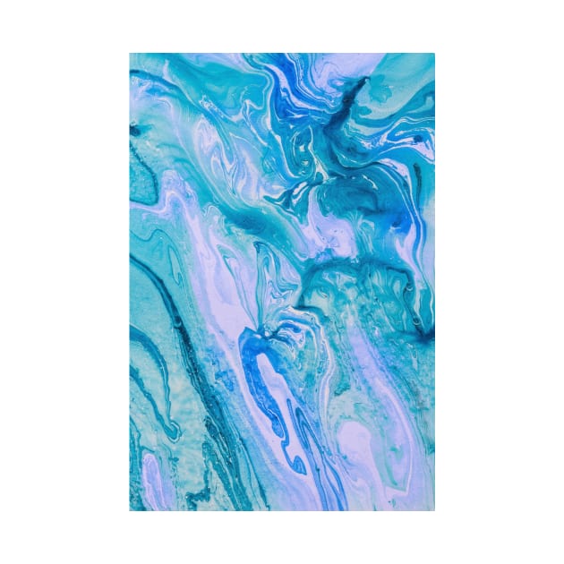 Lavender Purple & Turquoise Blue Watercolor by NewburyBoutique