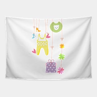 Baby arrival gift, hearts, flower Tapestry