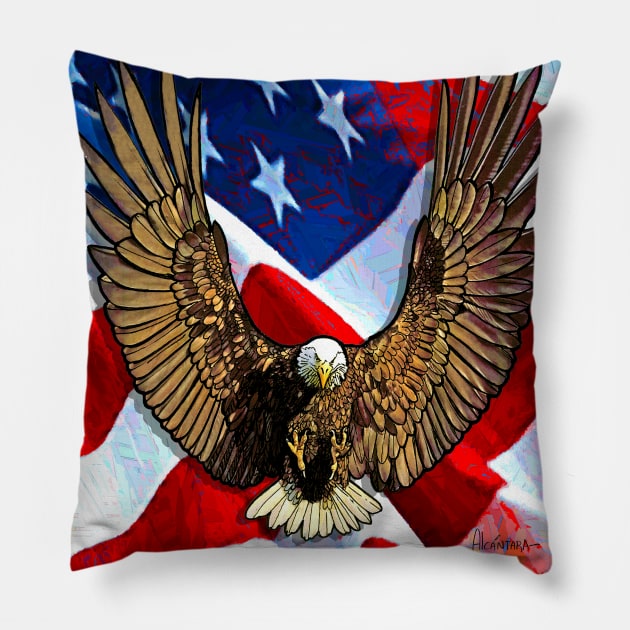 American Eagle Pillow by AlcantaraArt