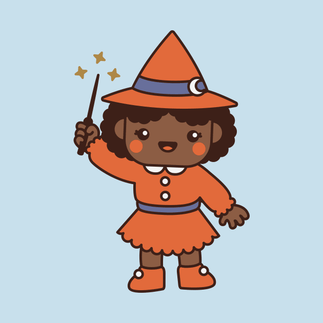 Kawaii Cute Cartoon Witch Kid by SLAG_Creative