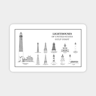 Lighthouses of United States of America - Gulf Coast - B Magnet