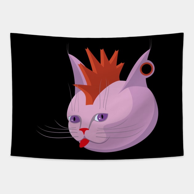 Punk Rock Cat Tapestry by Kater Karl