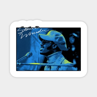 Stevie Wonder Singer Light Blue Magnet