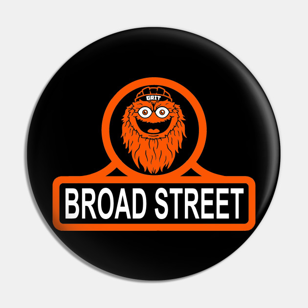 Gritty, Broad Street Bullies, Philadelphia Flyers - Gritty Philly Flyers  Mascot - Pin | TeePublic