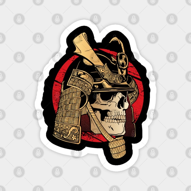 Japanese Samurai Skull Warrior Magnet by Graphic Duster