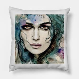 portrait of Keira Knightley Pillow
