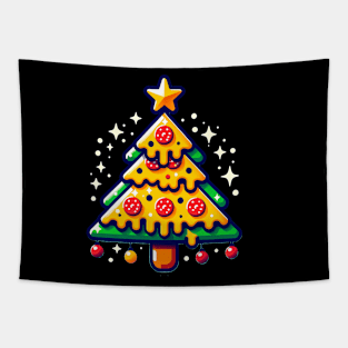 Pizza Xmas Tree, Christmas Style Pizza Lover Tapestry