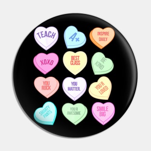 Funny Teacher Valentines Day Teach Heart Candy Pin