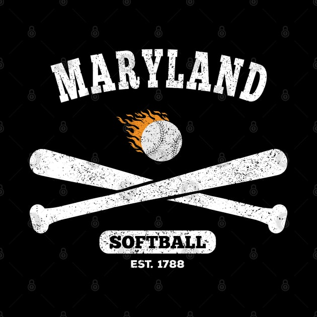 Maryland Softball Classic Retro Style for Men Women by plainlyfashion