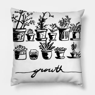 Growth (black and white) Pillow