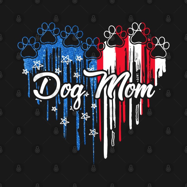 T Shirt Dog Mom US Flag Personalized Gift by Sunset beach lover