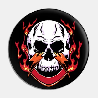 Fiery Skull Pin