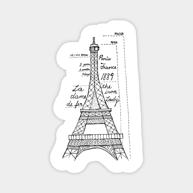 Eiffel Tower Magnet by JudePeters