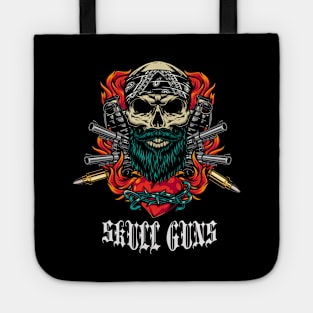 Skull And Shoot Gun Vintage Tote