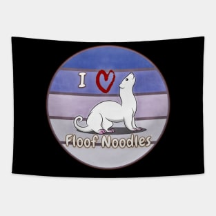 I Love Floof Noodles Ferret Retro Sunset Design Tapestry