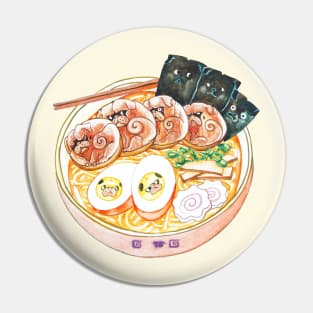 Ramen Pugs Watercolor Pin