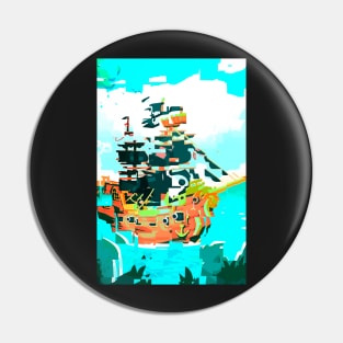 Abstract pirate ship Pin