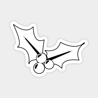 Christmas Mistletoe - Black and White 4 Magnet