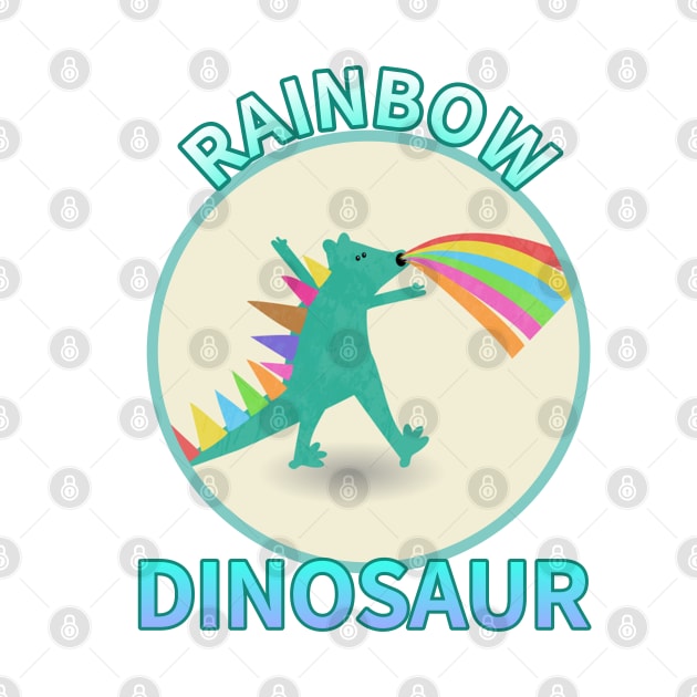 rainbow dinosaur by zzzozzo