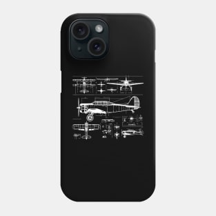 plane blueprint Phone Case