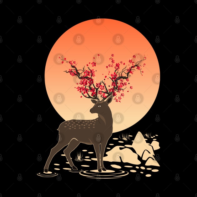 Sakura Deer Spirit | Sika Deer by VISUALUV