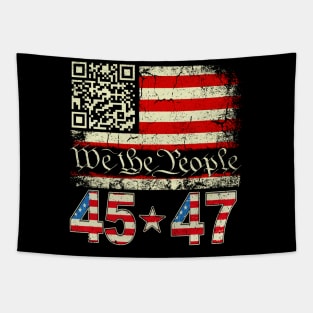 Funny QR President Trump 45_47 Tapestry