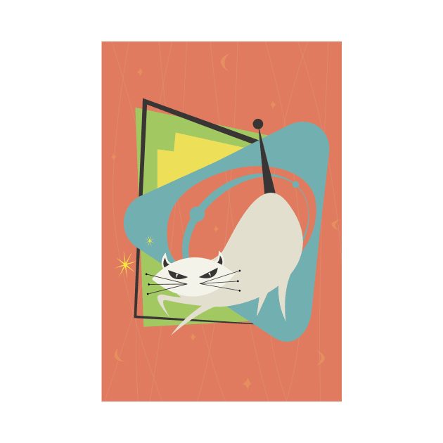 Mid-century modern cat design by Genesis