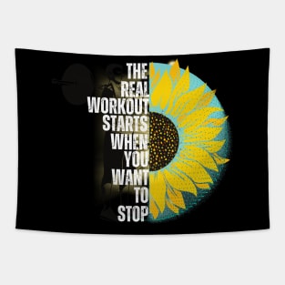 Endurance Unleashed; Where True Workouts Begin , gym lovers, workout, fitness Tapestry