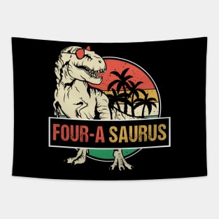 Kids Birthday Boy Dino T Rex Dinosaur Boys Matching Family Tapestry