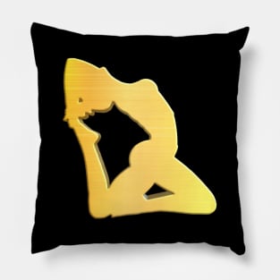 Shiny Gold Yoga pose no.1 Pillow