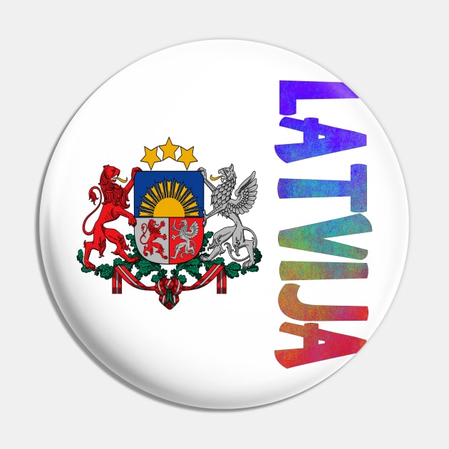 Latvia (Latvija in Latvian) Coat of Arms Design Pin by Naves