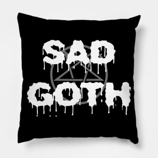 Sad Goth Aesthetic Pentacle Pentagram Emo Grunge Black Pillow