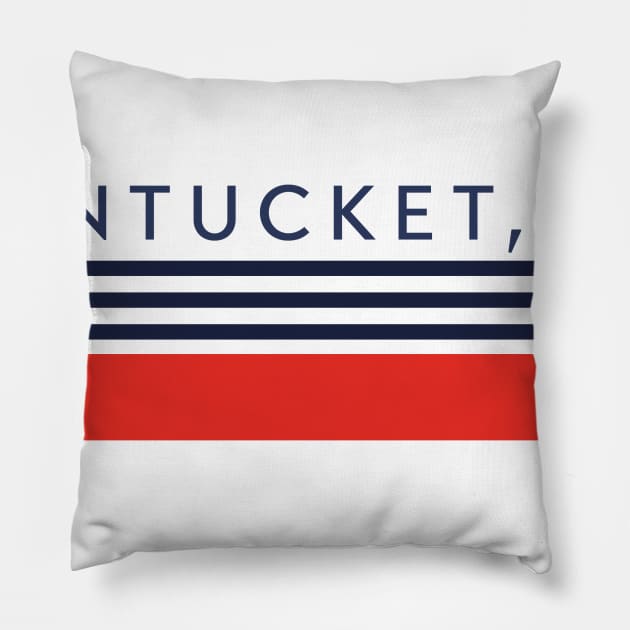 Nantucket preppy t-shirt - Americana colors Pillow by buffalodrygoods
