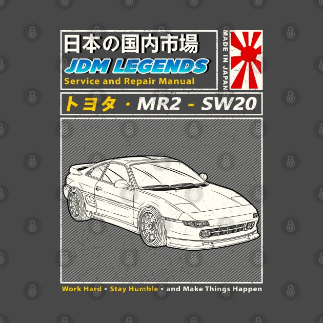 Toyota  MR2 SW20 1989 Car Manual Book Cover by Guyvit