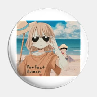 Perfect Human at the Beach Pin