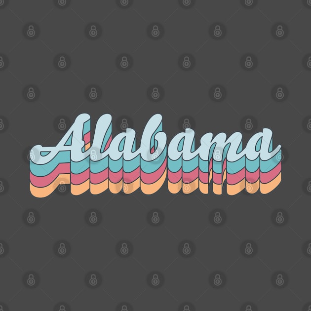 Alabama State Retro Color Script by modeoftravel