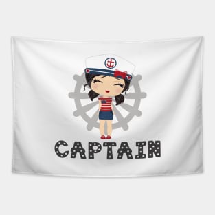 Captain girl (black) Tapestry