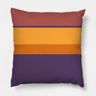 An occassional harmony of Old Heliotrope, Dark Mauve, Giant'S Club, Brownish Orange and Mango stripes. Pillow