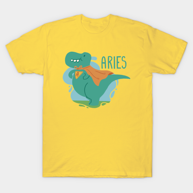 Discover Aries Dinosaur - Aries Zodiac Sign - T-Shirt