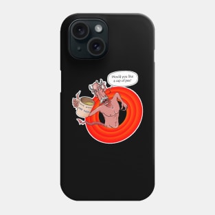 Funny & crazy demon offering "a cup of pee" Phone Case