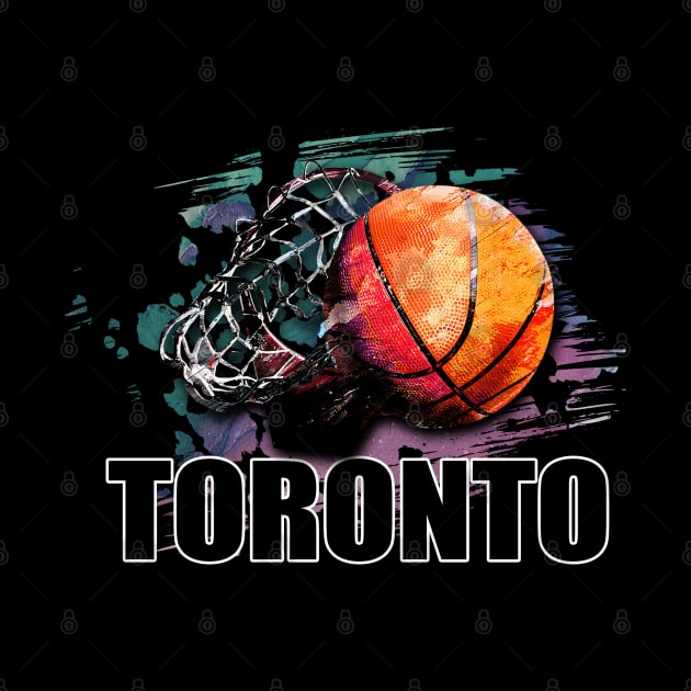 Retro Pattern Toronto Basketball Classic Style by Frozen Jack monster