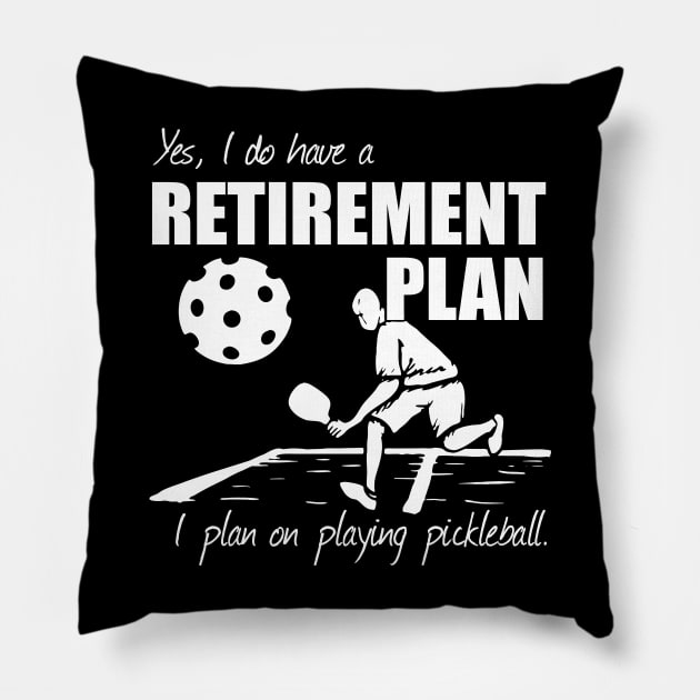 Pickleball Retirement Pillow by roninslowell