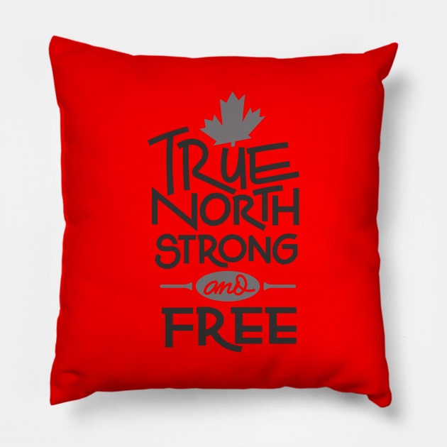 True Nort Strong And Free Pillow by Oh My Gift Art