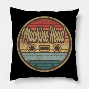 machine head cassette retro circle Pillow