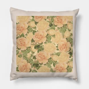 Vintage Cream Rose Pattern Pillow