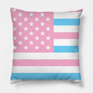 TRANSGENDER USA FLAG - PALE BLUE, WHITE AND PINK TRANSGENDER FLAG, INVERTED COLOURS Pillow