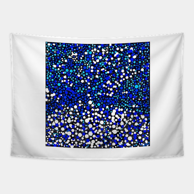 Blue and White Polka Dots Tapestry by Overthetopsm